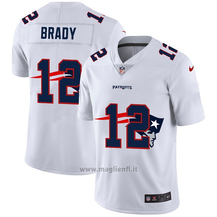 Maglia NFL Limited New England Patriots Brady Logo Dual Overlap Bianco